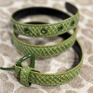 $800 Bottega Veneta Snakeskin Belt - 75cm 30in